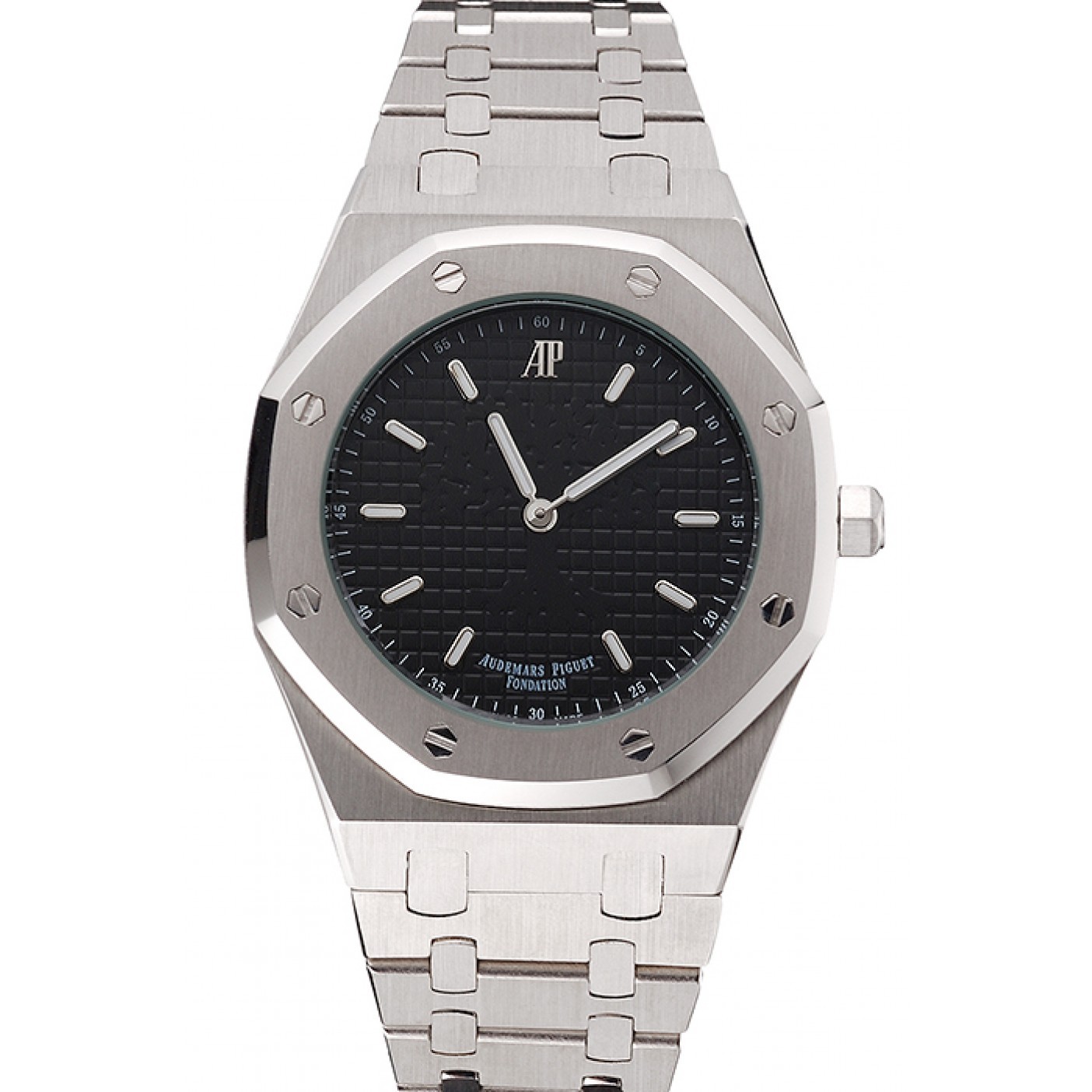 Audemars Piguet Royal Oak Fondation Black Dial Stainless Steel Case And Bracelet